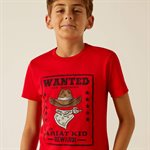 ARIAT BOY T-SHIRT WANTED RED