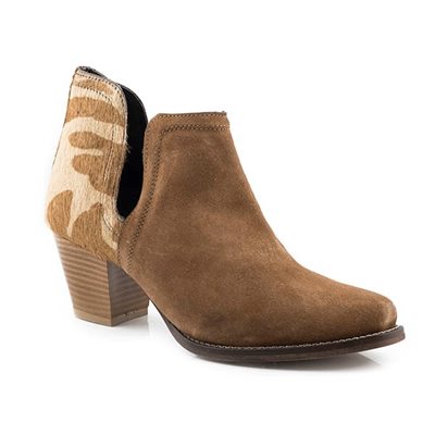 ANKLE BOOT ROPER TAN COW HAIR