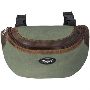 CANVAS POMMEL BAG WITH LEATHER ACCENTS