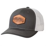 GREY CAP WITH LEATHER PATCH