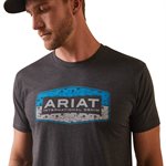 T-shirt Ariat Homme Charcoal Block