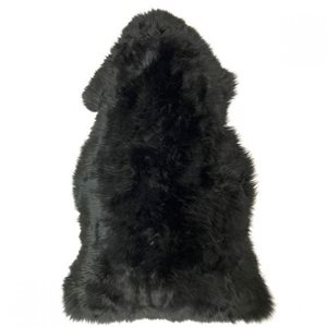 BLACK MOTORCYCLE SEAT COVER SHEEP DYED