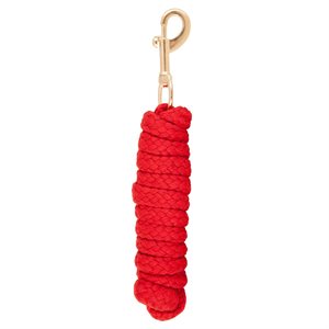 LEAD ROPE PREM COT BRAIDED SNAP RED